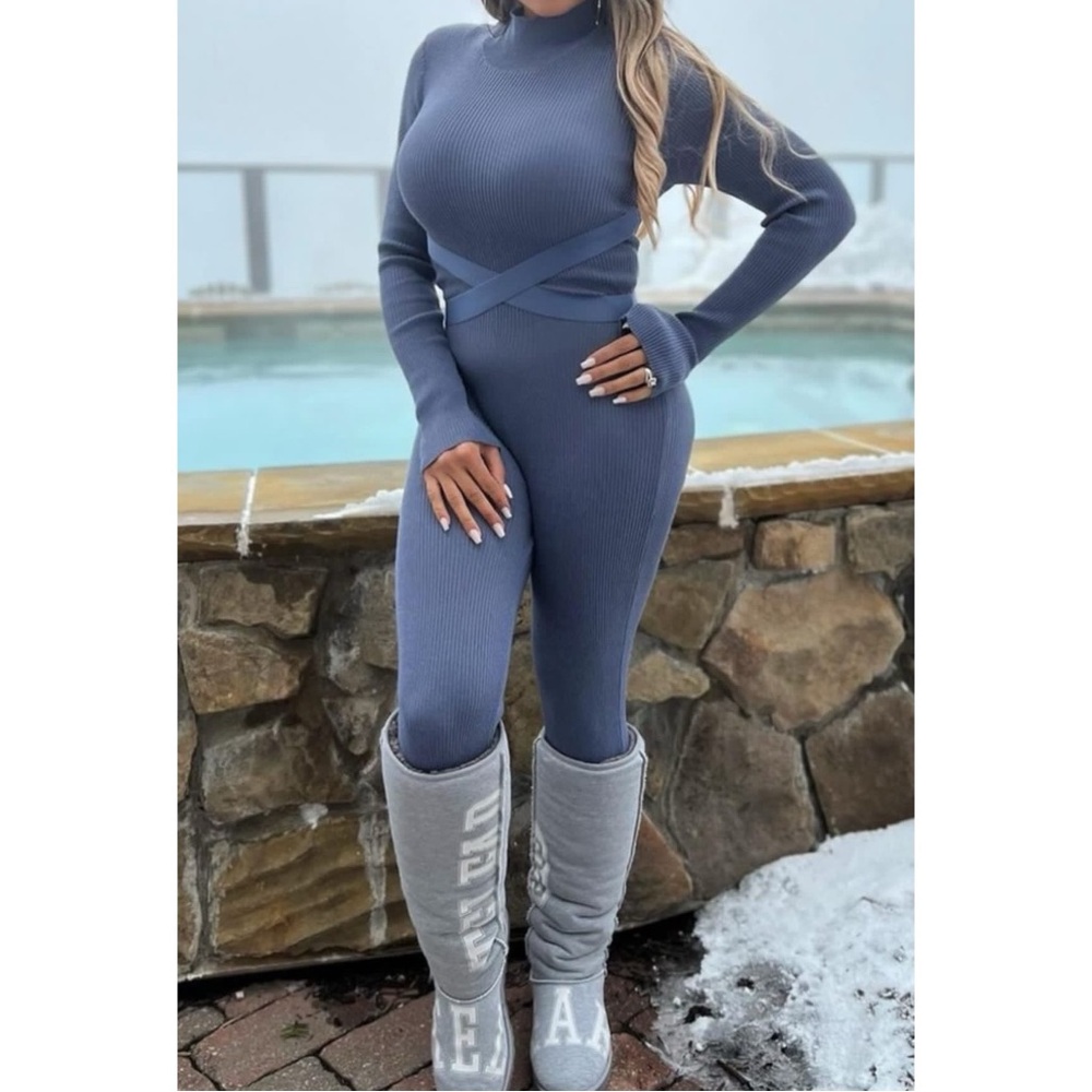 JLuxe Label Chiara Jumpsuit Blue NWT